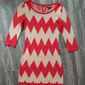 Chevron Pattern Minidress
